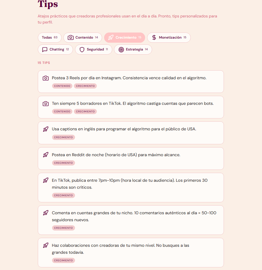 126 consejos prácticos para creadoras de contenido OnlyFans